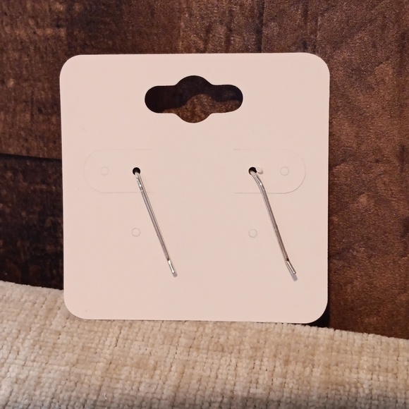 Silver Tone Heart Drop French Wire Earrings - Picture 2 of 8